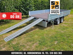 Przyczepka samochodowa Rydwan 4 × 2 m, DMC 750 kg (na 8 h lub na doby)