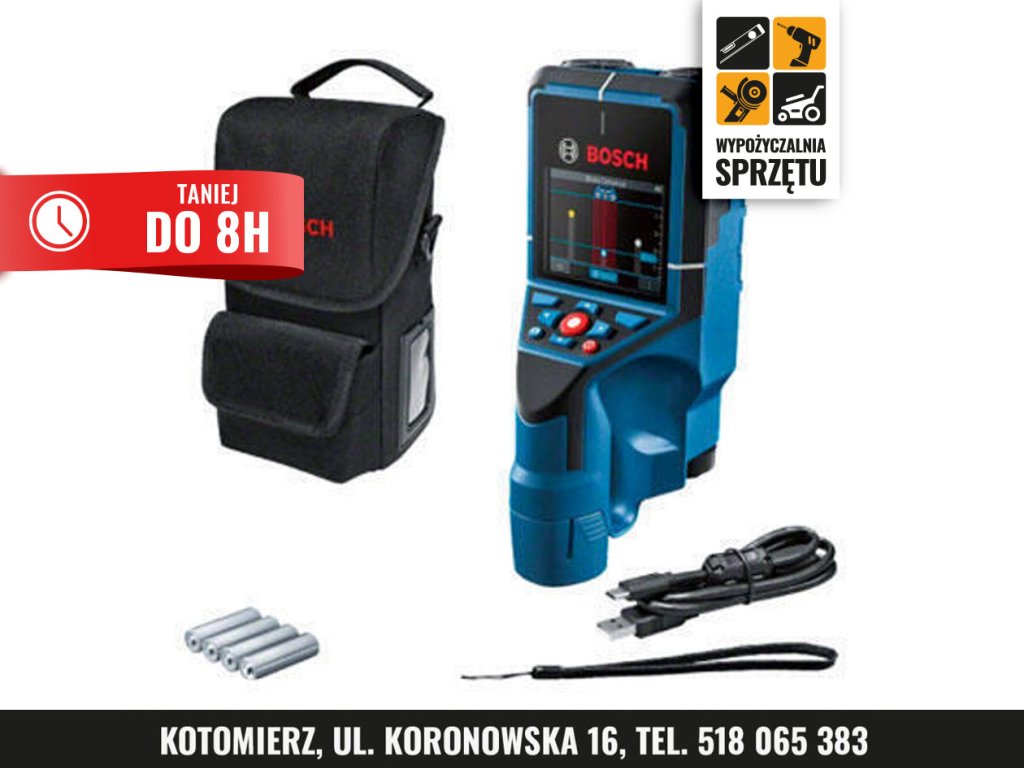 Skaner ścian Bosch D-tect 200 C, detekcja do 200 mm (na 8 h lub na doby)