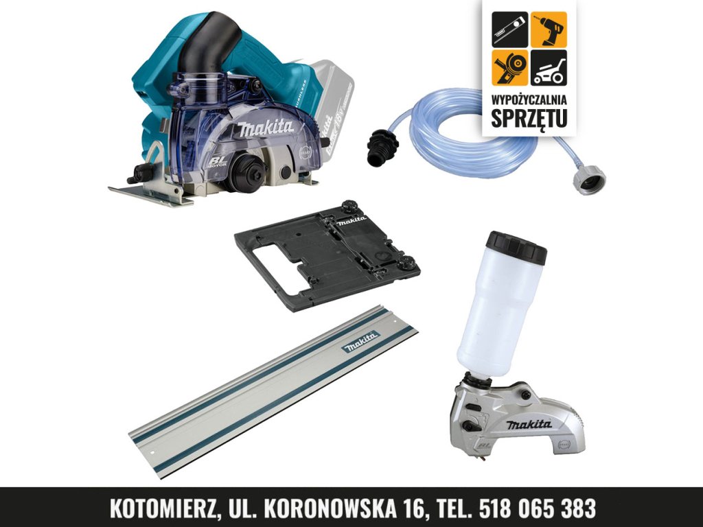 Akumulatorowa przecinarka do płytek Makita DCC500 18 V z prowadnicą (wyłącznie na doby)