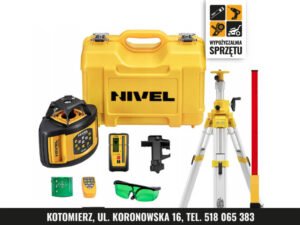 Niwelator laserowy Nivel System NL520G z łatą i statywem (wyłącznie na doby)