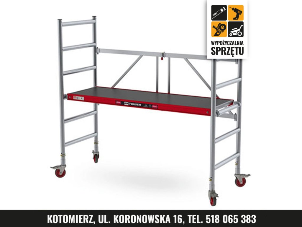 Rusztowanie jezdne, wysokość robocza 3 m (wyłącznie na doby)