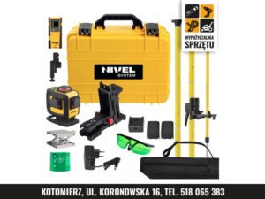 Zielony laser Nivel System CL4D-G 4×360° z tyczką i czujnikiem (wyłącznie na doby)