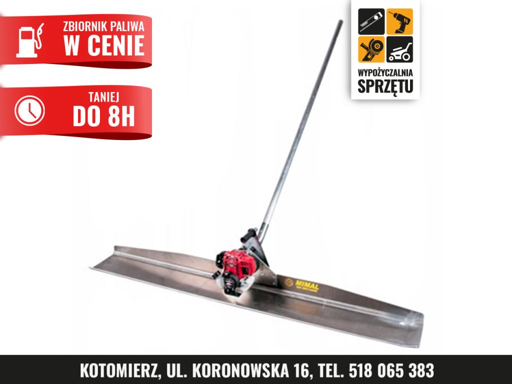 Listwa wibracyjna do betonu Mimal LW2, profil 2 m (na 8 h lub na doby)
