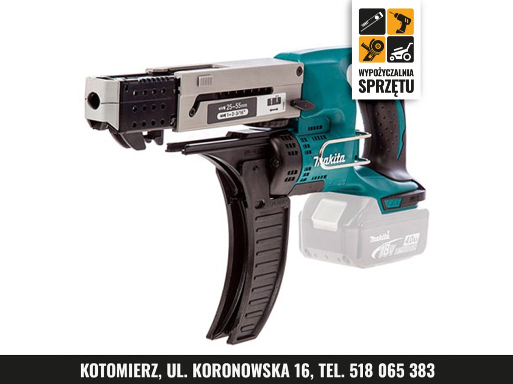 Akumulatorowa wkrętarka taśmowa Makita DFR550Z, wkręty 25–55 mm (wyłącznie na doby)