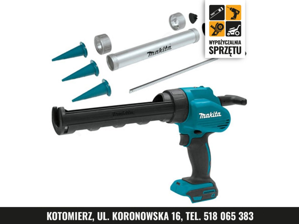 Akumulatorowy wyciskacz Makita DCG180ZX 18 V, kartusze 300 i 600 ml (wyłącznie na doby)