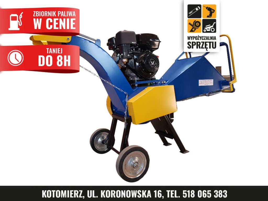 Rębak spalinowy RD-108 z podajnikiem, realnie do 5 cm (na 8 h lub na doby)