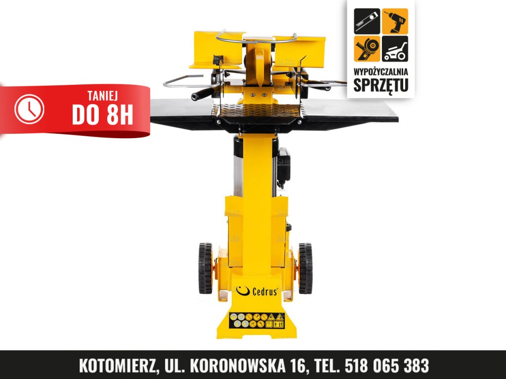 Łuparka pionowa Cedrus LS06V 7 t, kłody do 55 cm – na 8 h lub doby