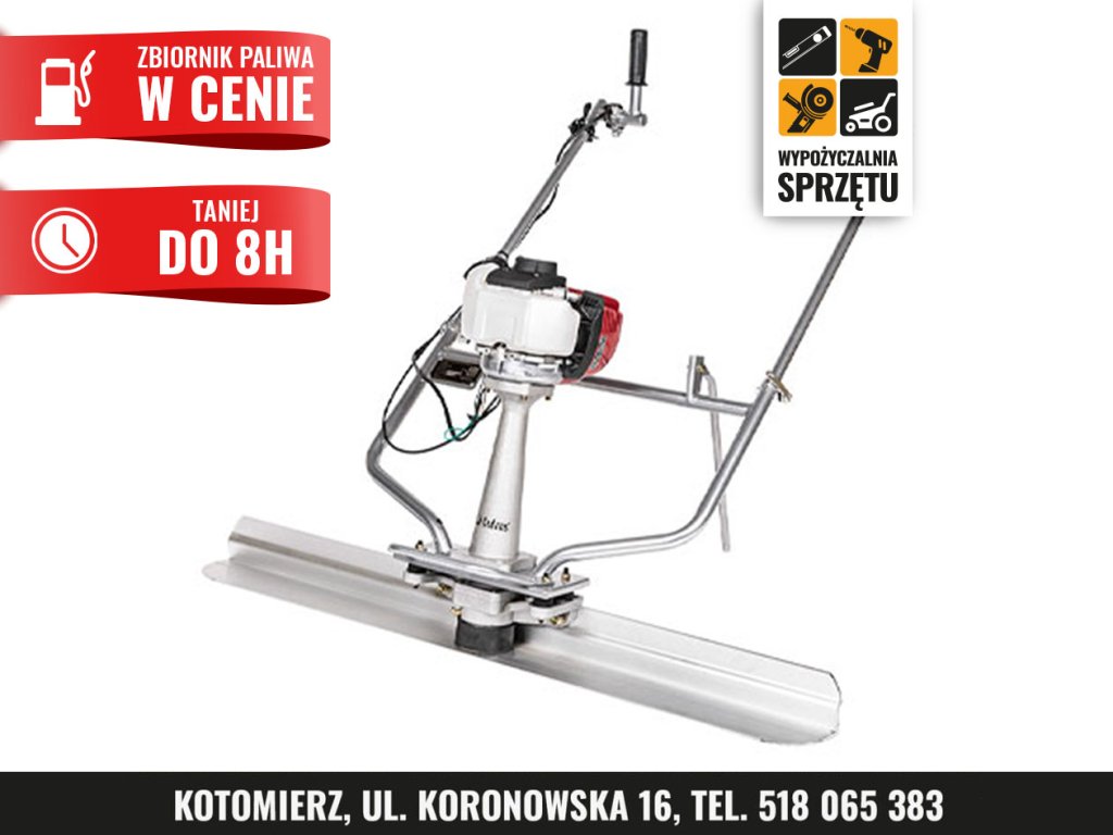 Listwa wibracyjna do betonu Cedrus LW01, profile 1,22–3,66 m (na 8 h lub na doby)
