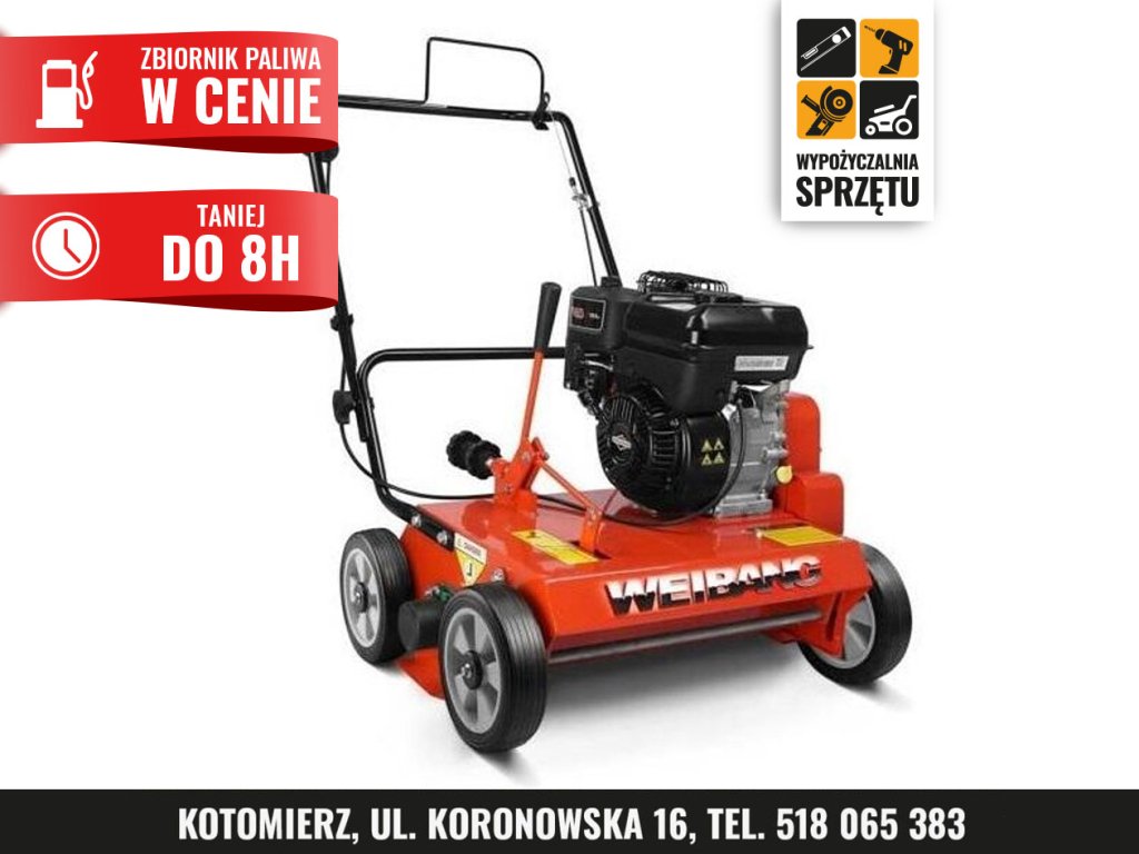 Wertykulator spalinowy Weibang WB486CRB, 47 cm, bez kosza (na 8 h lub na doby)