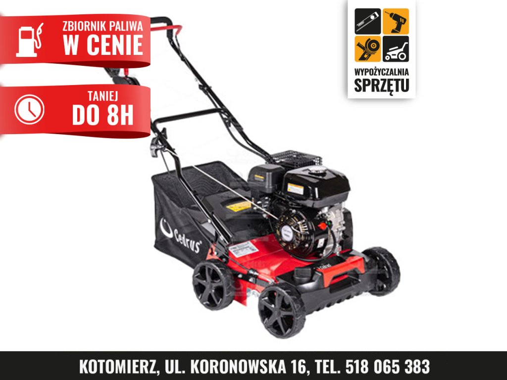 Wertykulator i wyczesywarka Cedrus WR01 2w1, 40 cm, kosz 45 l (na 8 h lub na doby)