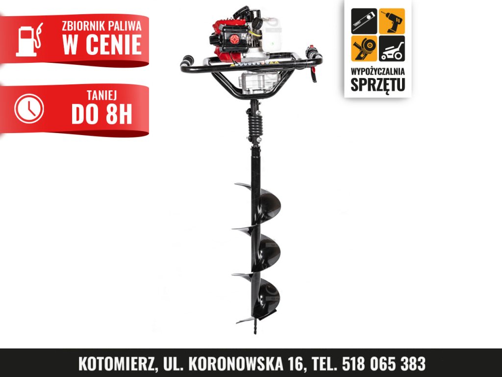 Świder glebowy Cedrus SW03 z wiertłem 20 cm (na 8 h lub na doby)