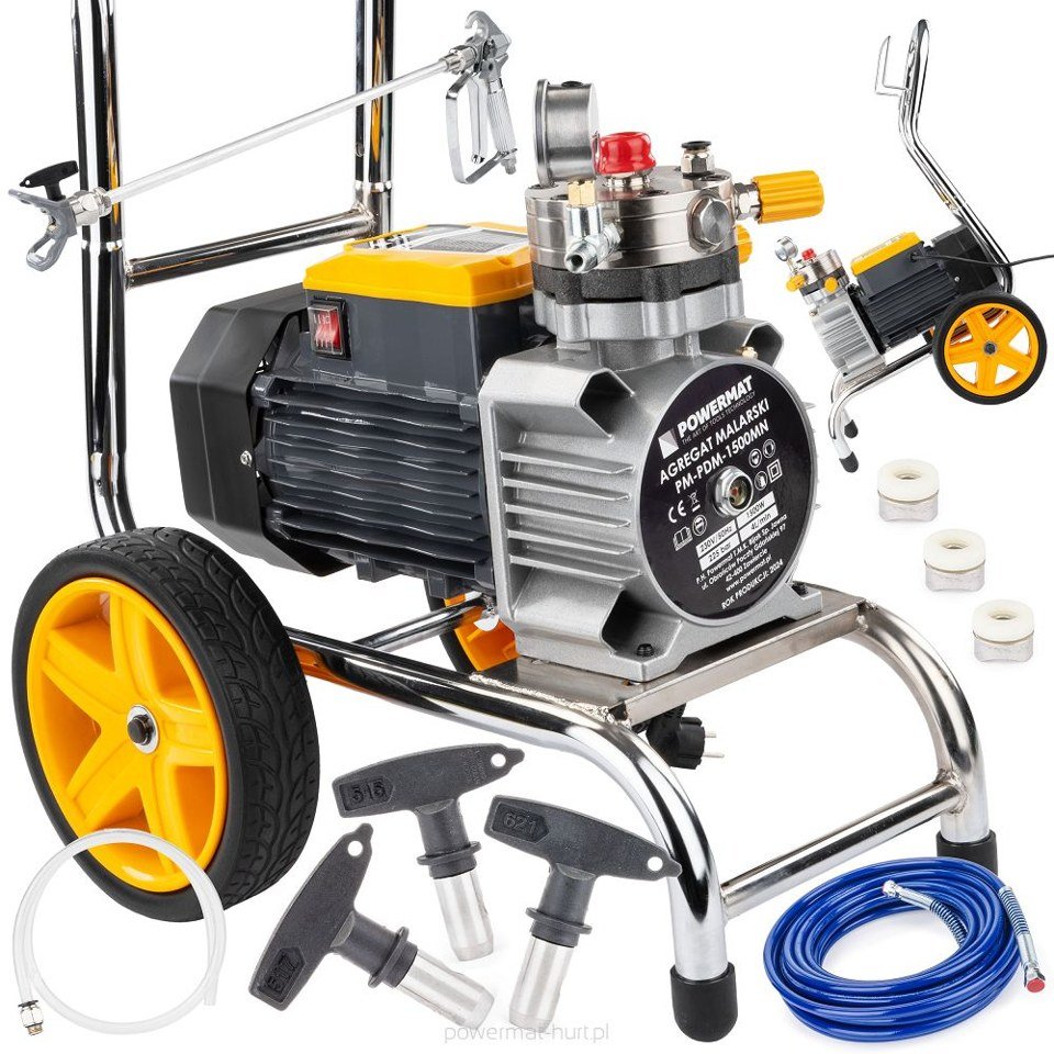 Agregat malarski hydrodynamiczny POWERMAT PM-PDM-1500MN (PM1295), 1500 W, wąż 15 m